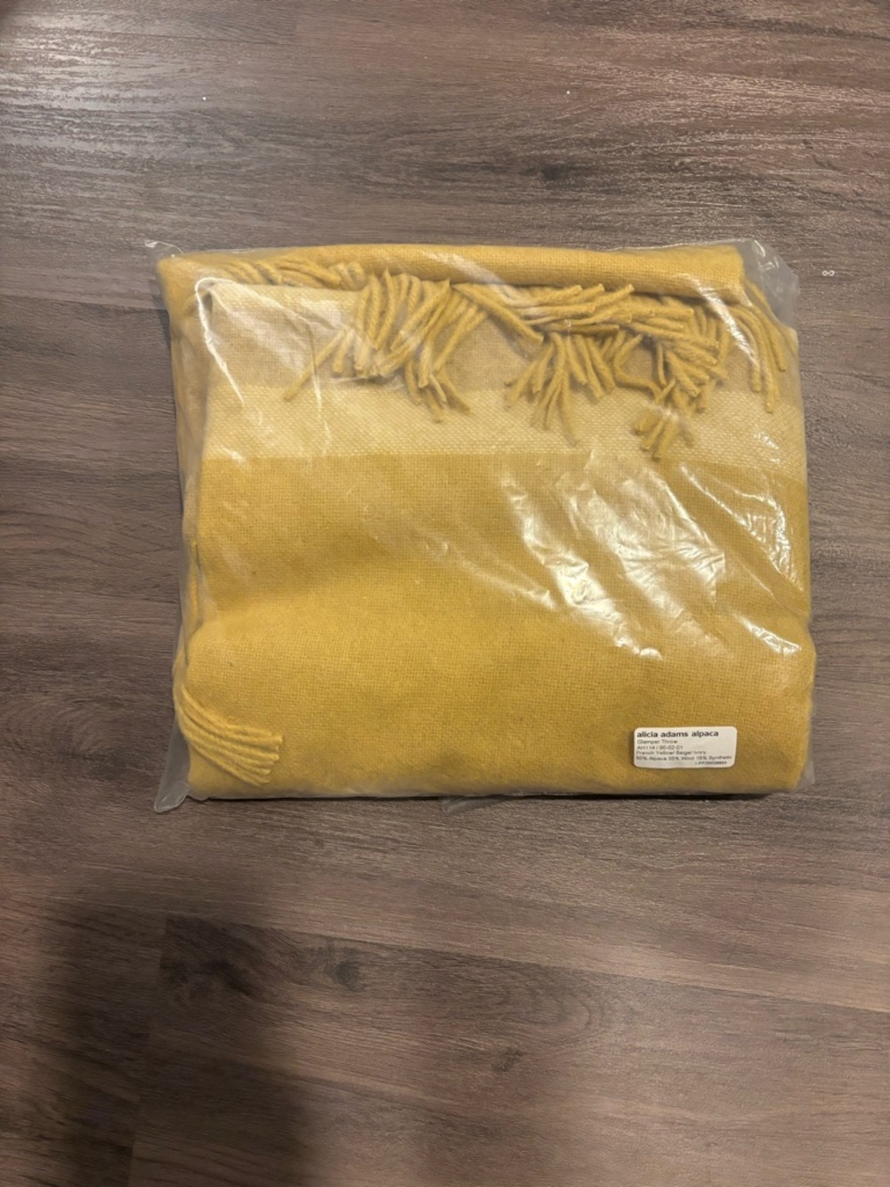Alicia Adams Alpaca Golden Mustard Fringe Alpaca Throw